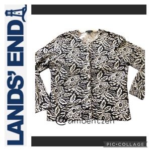 Lands End button up sweater size L (14-16)